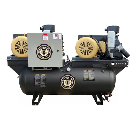 INDUSTRIAL GOLD Duplex 20hp, 3 Phase, 460-480V, Rtry Screw Compressor, 120 Gallon DR203H126-480